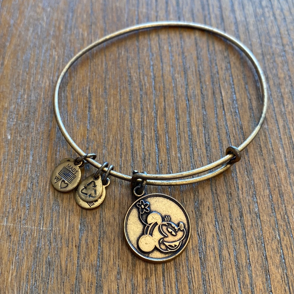 2013 Disney Alex & Ani gold bangle Minnie Mouse